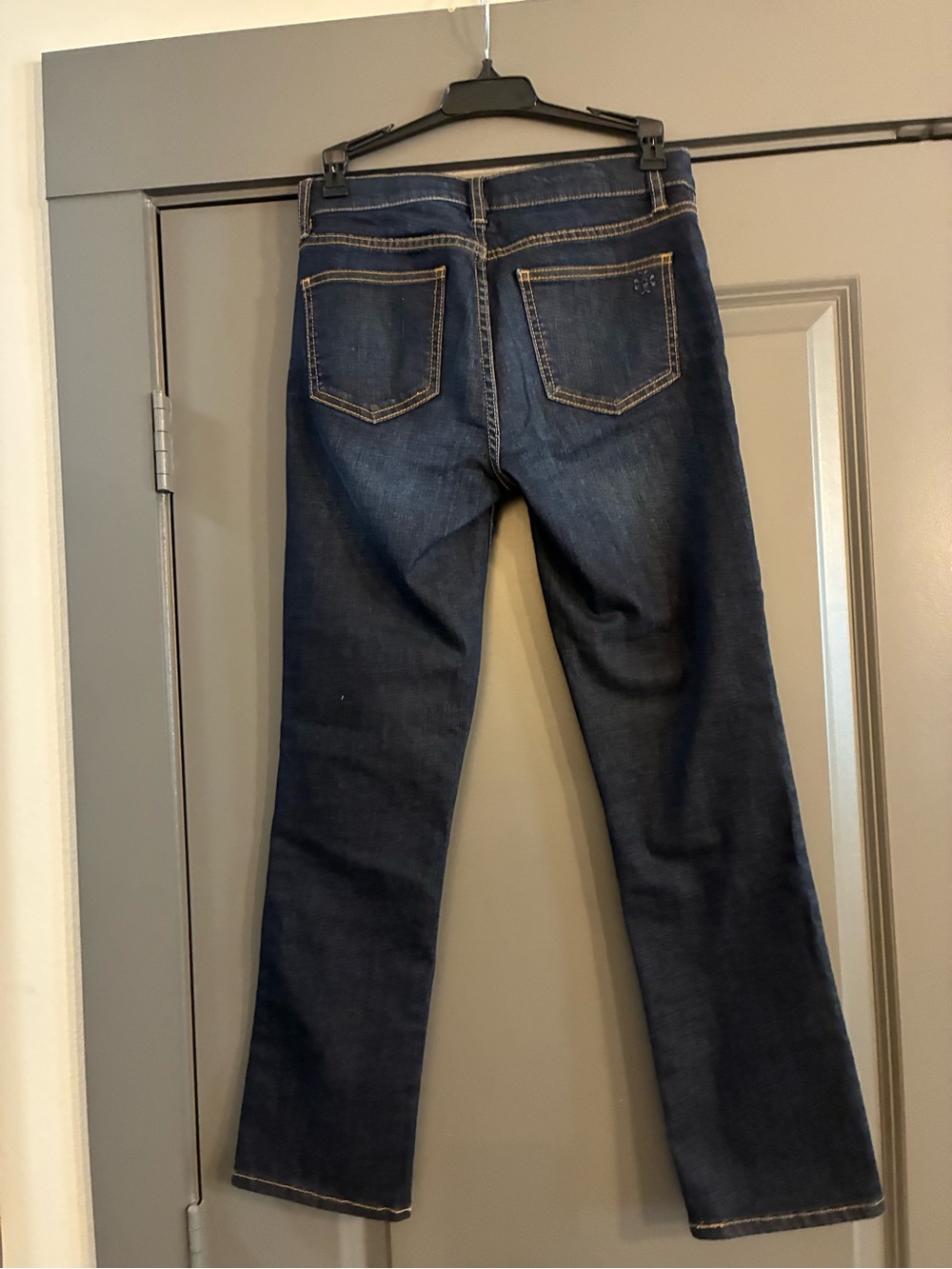 Tory Burch Dark Blue Straight Leg Cropped Denim - Picture 2 of 5